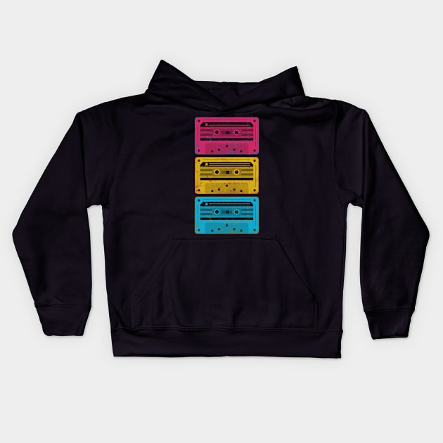 Retro Vaporwave Cassette Tapes Kids Hoodie by Ruffeli